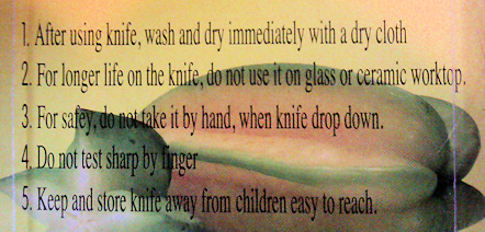 Knife Safety Instructions